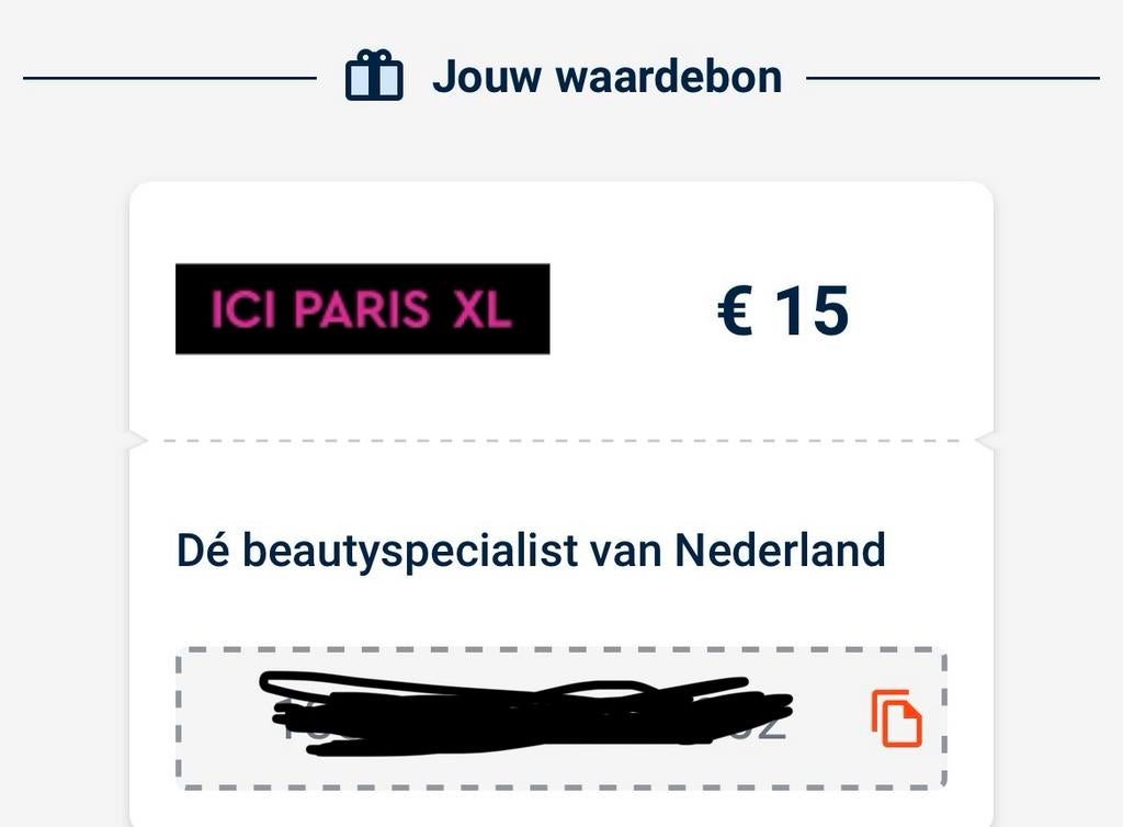 ICI paris kortingsbon 15 euro, Tickets en Kaartjes, Kortingen en Cadeaubonnen, Eén persoon, Kortingsbon, Warenhuis- of Winkelbon