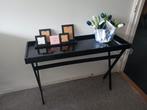 Sidetable zwart 110x40x77cm inklapbare standaard, Huis en Inrichting, Tafels | Sidetables, Ophalen, Gebruikt, 25 tot 50 cm, Rechthoekig