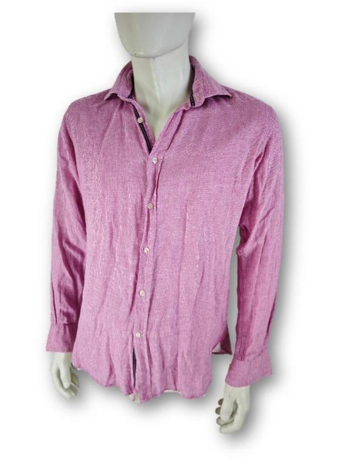 Suitsupply Overhemd - 100%Linen/Flax, Kleding | Heren, Overhemden, Gedragen, Halswijdte 38 (S) of kleiner, Roze, Ophalen of Verzenden