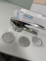 RVS Aardappelpers aardappel-pers met 3 Schijven Potato Ricer, Nieuw, Ophalen of Verzenden, H, H