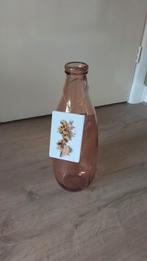 Mooie Lichtbruine Vaas (Glas) 42cm/14cm, Huis en Inrichting, Woonaccessoires | Vazen, Ophalen of Verzenden, Nieuw, Glas, Minder dan 50 cm