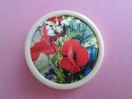 jwg Vintage 60s 70s klaproos bloem bloemen broche rood wit, Verzenden, Overige materialen, Broche