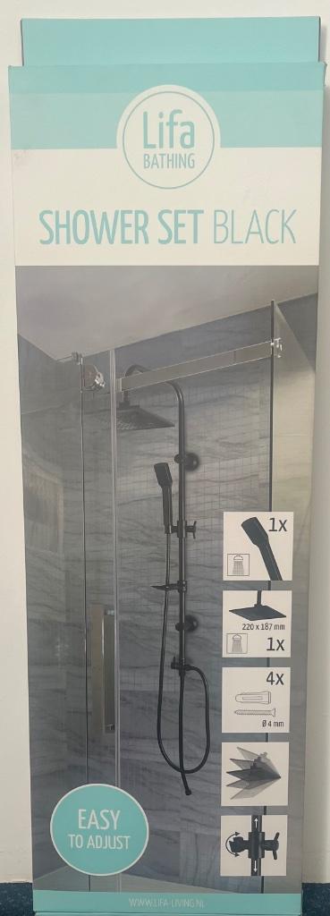 Lifa Bathing Zwart Douchesysteem - Verstelbare Doucheset, Huis en Inrichting, Badkamer | Badkamermeubels, Nieuw, Overige typen