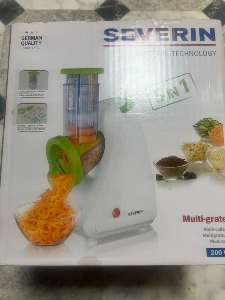 Severin Multi-Grate 3-in-1 Keukenmachine, Witgoed en Apparatuur, Keukenmixers, Nieuw, Minder dan 1 liter, 1 snelheid, Vaatwasserbestendig