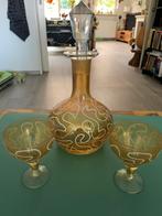 Vintage karaf met 2 glazen, Antiek en Kunst, Antiek | Glas en Kristal, Ophalen of Verzenden