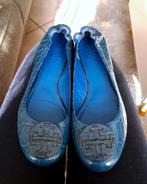 Tory Burch kobalt blauwe leren ballerina maat 38.5- 39 42190, Blauw, ., Zo goed als nieuw, Tory Burch