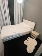 Ikea Malm bed 140x200 + matras en dekbed (zo goed als nieuw), Ophalen, Wit, Tweepersoons, 140 cm