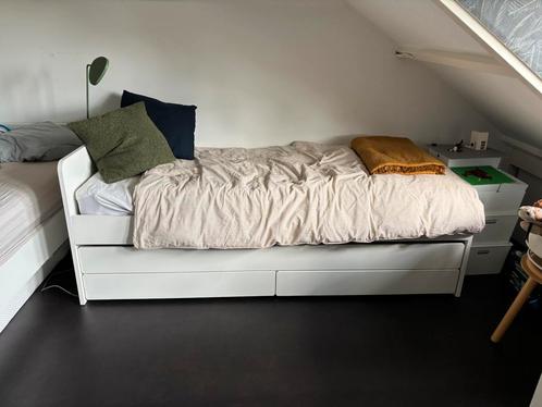 IKEA SLAKT 1persoonsbed met onderbed (logeerbed) en lade, Huis en Inrichting, Slaapkamer | Slaapbanken, Gebruikt, 90 cm, 200 cm