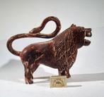 2560 - Handgesneden houten leeuw, Antiek en Kunst, Ophalen of Verzenden