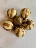 6 antieke terracotta kerstballen, Diversen, Kerst, Ophalen of Verzenden, Gebruikt
