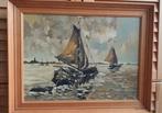 VISSERSBOTEN ZEILSCHEPEN   gesigneerd: Dirk Pols, Antiek en Kunst, Kunst | Schilderijen | Klassiek, Ophalen