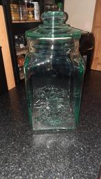 Antieke Glazen Stolppot met Gravering - 6 Liter, Ophalen of Verzenden, Zo goed als nieuw