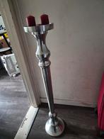 Zilveren Kandelaar met Kaarsen, Gebruikt, 50 tot 75 cm, Rood, Ophalen of Verzenden
