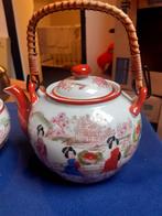 Handgeschilderde Japanse theepot met theelichtje, Ophalen of Verzenden, Overige stijlen, Overige typen