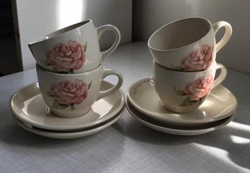 4x kop en schotel JET A rose is A rose is A rose beschikbaar voor biedingen