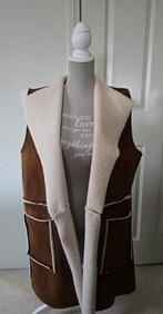 Suède Bodywarmer met Bont - Stijlvol & Warm!, Bruin, Maat 42/44 (L), Ophalen of Verzenden, Zo goed als nieuw