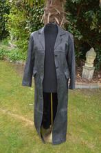 Vintage zwart leren lange gothic jas Het leer is zeer soepel, Ophalen of Verzenden, Gedragen, Maat 48/50 (M), Zwart