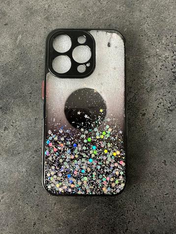 Iphone 14 pro hoesje, glitters, nieuw beschikbaar voor biedingen