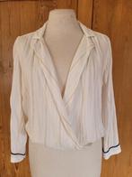 POM Amsterdam overslag blouse wit met goud mt 2 = S ZGAN, Wit, Ophalen of Verzenden, Zo goed als nieuw, Maat 36 (S)