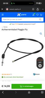 Achterremkabel Piaggio Fly - Nieuw, Ophalen of Verzenden, Nieuw, Overige typen, Piaggio