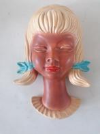 vintage JEMA keramiek wandhoofd van een meisje/vrouw 18x13, Ophalen of Verzenden