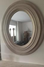 Grote robuuste houten spiegel van PTMD ovaal, Huis en Inrichting, Woonaccessoires | Spiegels, Ophalen, Ovaal