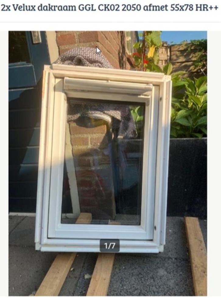 Velux dakraam GGL CK02 2050 2 stuks, Doe-het-zelf en Verbouw, Glas en Ramen, Gebruikt, Dakraam, Minder dan 80 cm, Minder dan 80 cm