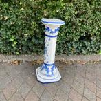 Vintage Pilaar Sokkel Zuil Blauw Wit 68cm, Antiek en Kunst, Ophalen