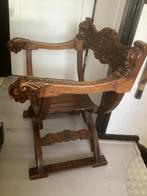 Houten indonesische leeuwenkop troonstoel, Ophalen