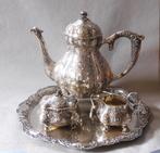 Bijzonder vierdelig Duits zilveren servies, Antiek en Kunst, Ophalen of Verzenden, Zilver