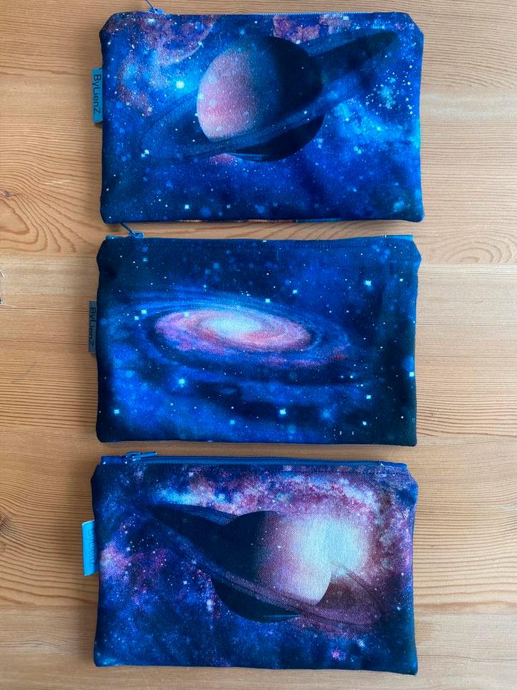 Etui met rits van gordijnstof katoen ,gevoerd klas 1, Hobby en Vrije tijd, Tekenen, Nieuw, Potlood of Stift, Ophalen of Verzenden