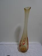vaas vintage vloervaas 1960 amberkleur glas mondgeblazen, Overige kleuren, 50 tot 75 cm, Ophalen of Verzenden, Glas