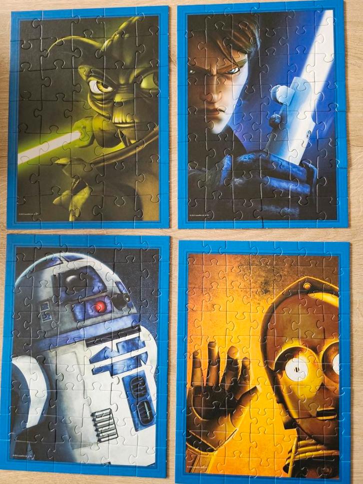 Star Wars Puzzels - 4 in 1, Hobby en Vrije tijd, Denksport en Puzzels, Zo goed als nieuw, Legpuzzel, Minder dan 500 stukjes, Ophalen of Verzenden