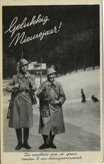 soldaten geweer  bajonet aan de grens gelukkig Nieuwjaar 487, Verzenden, Landmacht, Nederland, Foto of Poster