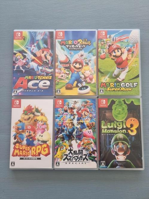 Pakket met 6 Mario games Nintendo Switch in nieuwstaat, Spelcomputers en Games, Games | Nintendo Switch, Zo goed als nieuw, 3 spelers of meer