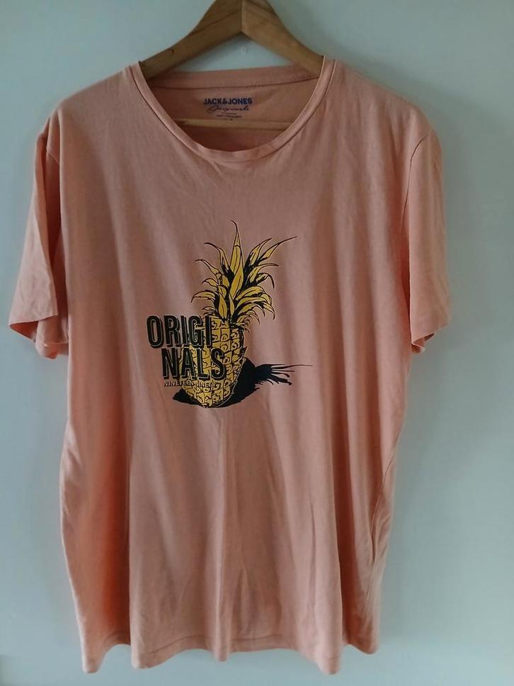 Roze t-shirt Jack and Jones the originaliteit Maat l, Kleding | Heren, T-shirts, Zo goed als nieuw, Maat 52/54 (L), Roze, Ophalen of Verzenden