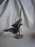 Oude schoorsteendeco metalen eend op steen jaren 60, Ophalen of Verzenden