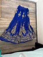 Takchita sari stof, Maat 38/40 (M), Galajurk, Blauw, Nieuw