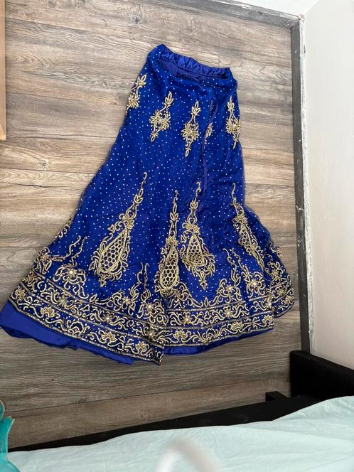Takchita sari stof, Kleding | Dames, Gelegenheidskleding, Nieuw, Galajurk, Maat 38/40 (M), Blauw, Ophalen of Verzenden