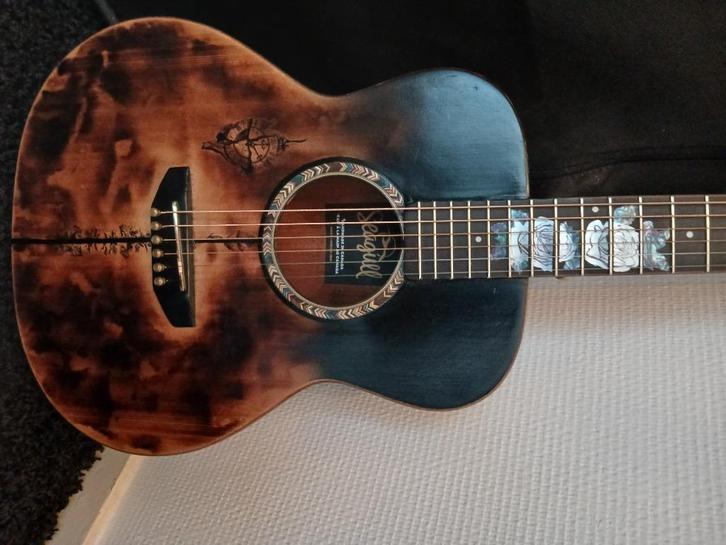 relic harley benton travel acousische  gitaar met tas, Muziek en Instrumenten, Snaarinstrumenten | Gitaren | Elektrisch, Gebruikt