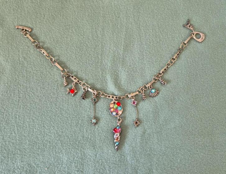 Adore Your Jewellery ketting. Zilverklerig met gekleurde ste, Sieraden, Tassen en Uiterlijk, Kettingen, Zo goed als nieuw, Overige materialen