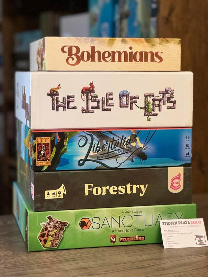 Forestry, Isle of Cats, Sanctuary, Libertalia, Bohemians, Hobby en Vrije tijd, Gezelschapsspellen | Bordspellen, Zo goed als nieuw