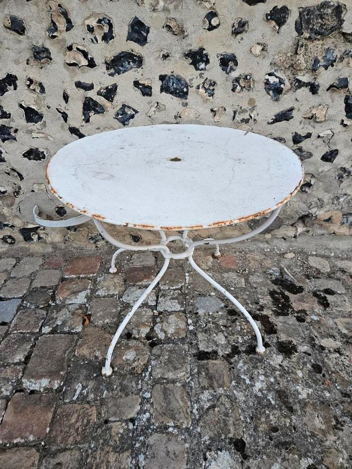 Zware antieke ijzeren Franse ronde tuintafel, Antiek en Kunst, Antiek | Meubels | Tafels, Ophalen