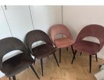 4 stoelen velvet, Huis en Inrichting, Stoelen, Overige materialen, Gebruikt, Overige kleuren, Ophalen of Verzenden
