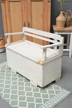 Prachtige brocante houten klepbank, Ophalen, Zo goed als nieuw, Overige typen