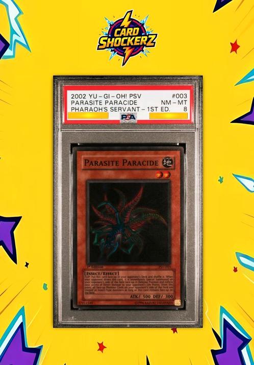 🟣 Yu-Gi-Oh! PSA 8 1st Edition Parasite Paracide #003 🟣, Hobby en Vrije tijd, Verzamelkaartspellen | Yu-gi-Oh!, Nieuw, Losse kaart