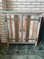 Rustiek houten kastje – hout – bohemian stijl, Ophalen, Vitage ibiza, 50 tot 100 cm, Zo goed als nieuw
