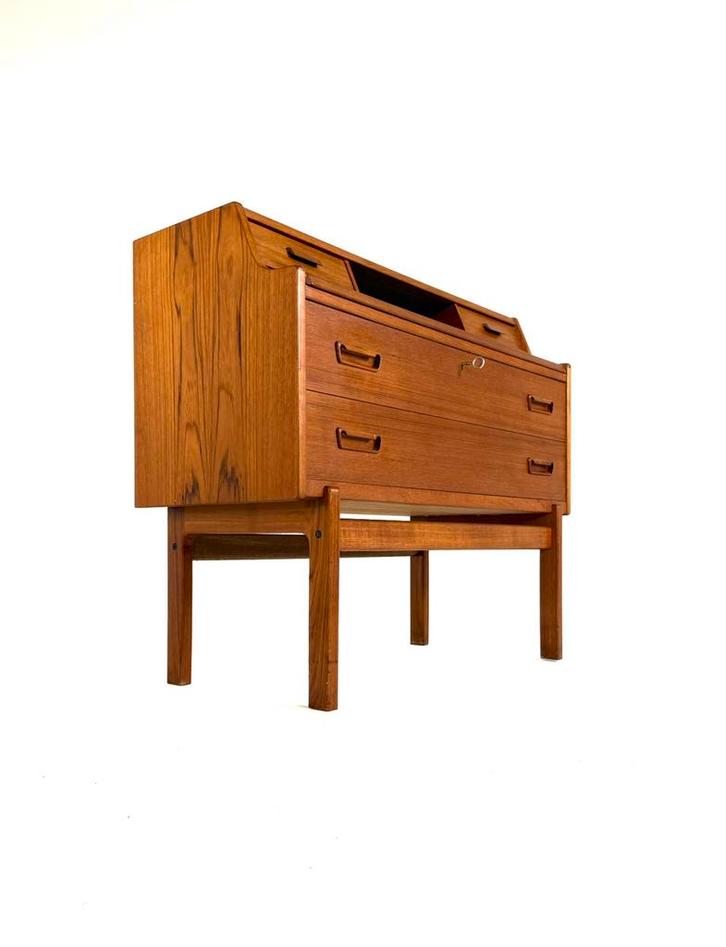 Vintage teakhouten secretaire, Arne Wahl Iversen ‘60, Huis en Inrichting, Kasten | Wandmeubels, Zo goed als nieuw, Minder dan 100 cm