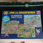 3 puzzels Jan van Haasteren van 1000 stukjes met puzzelrol, Hobby en Vrije tijd, Ophalen of Verzenden, 500 t/m 1500 stukjes, Zo goed als nieuw