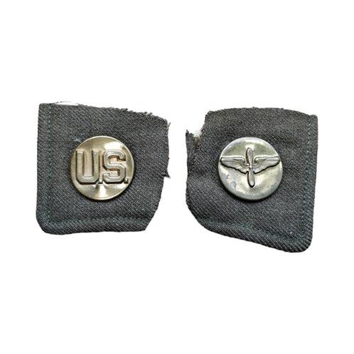WWII US Collar Disc Set Air Force 2, Verzamelen, Militaria | Tweede Wereldoorlog, Luchtmacht, Embleem of Badge, Amerika, Ophalen of Verzenden